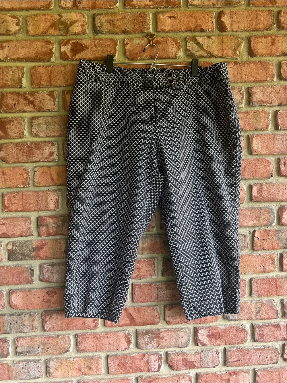 20W Rafaella Black & White Geometric Crop Pants